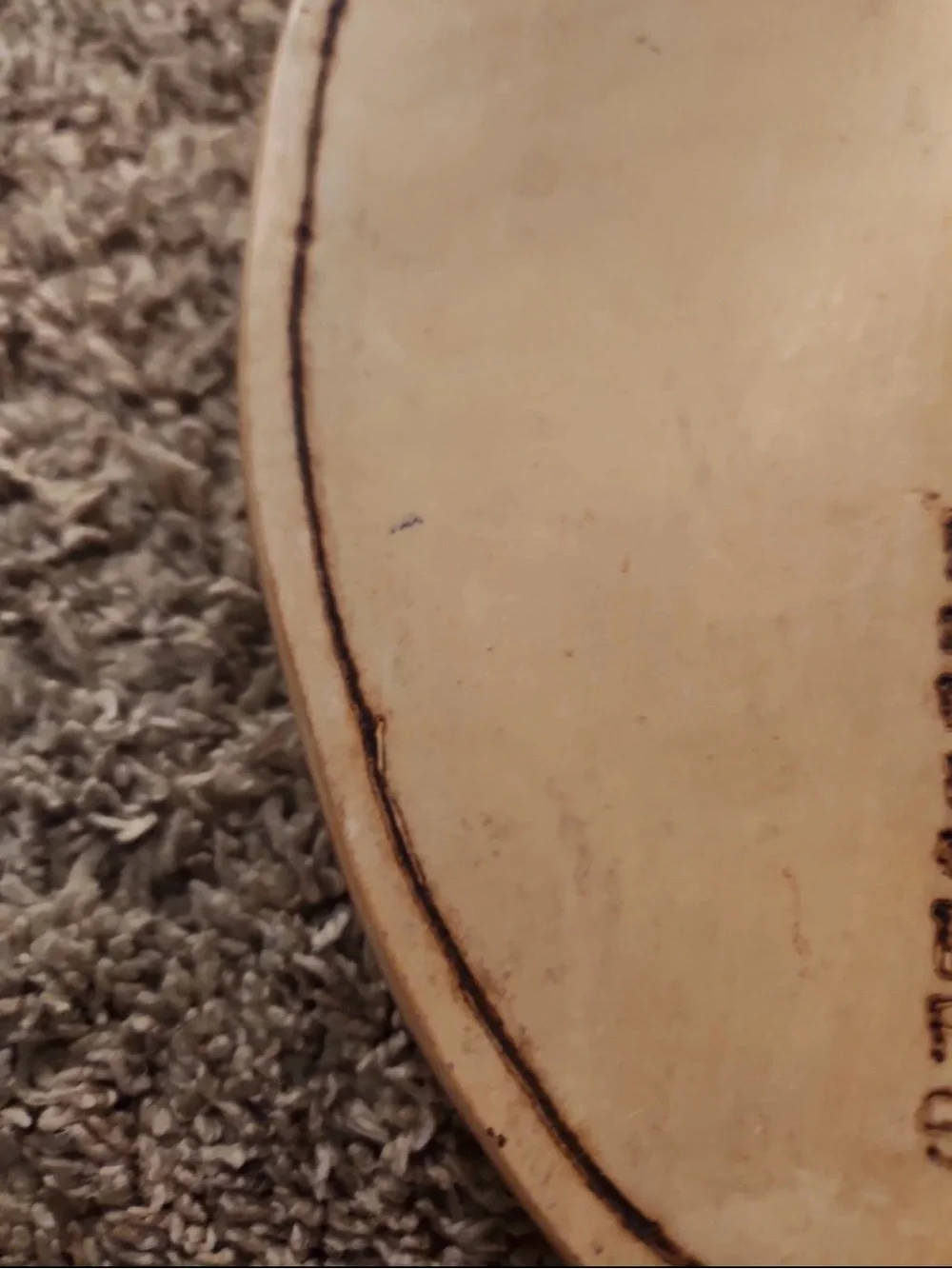 Handcrafted Cream Oval Wall Plaque with Apple Design